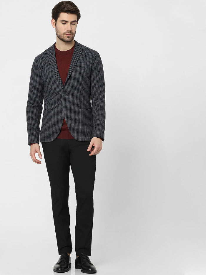 Grey Check Formal Blazer