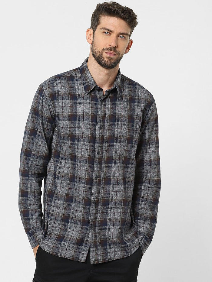 Grey Check Organic Cotton Full Sleeves Shirt