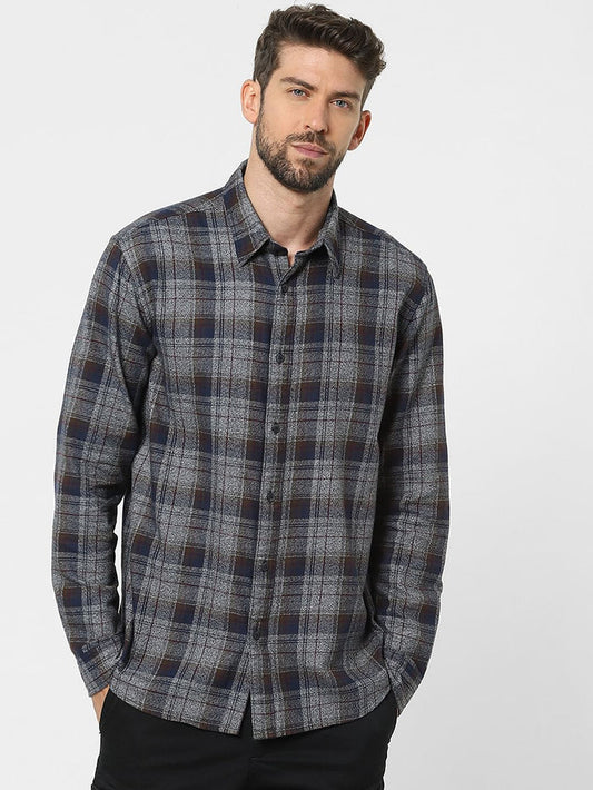 Grey Check Organic Cotton Full Sleeves Shirt