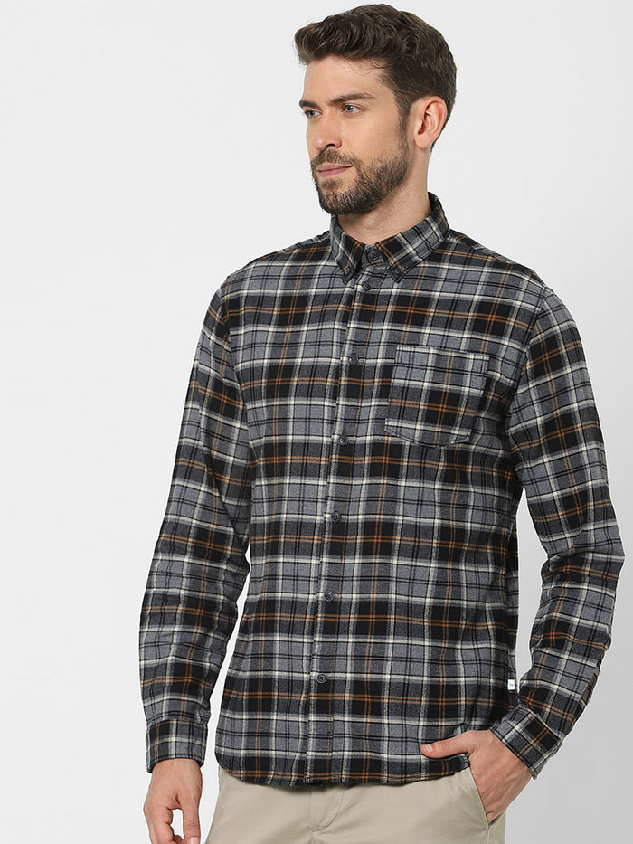 Grey Check Organic Cotton Full Sleeves Shirt