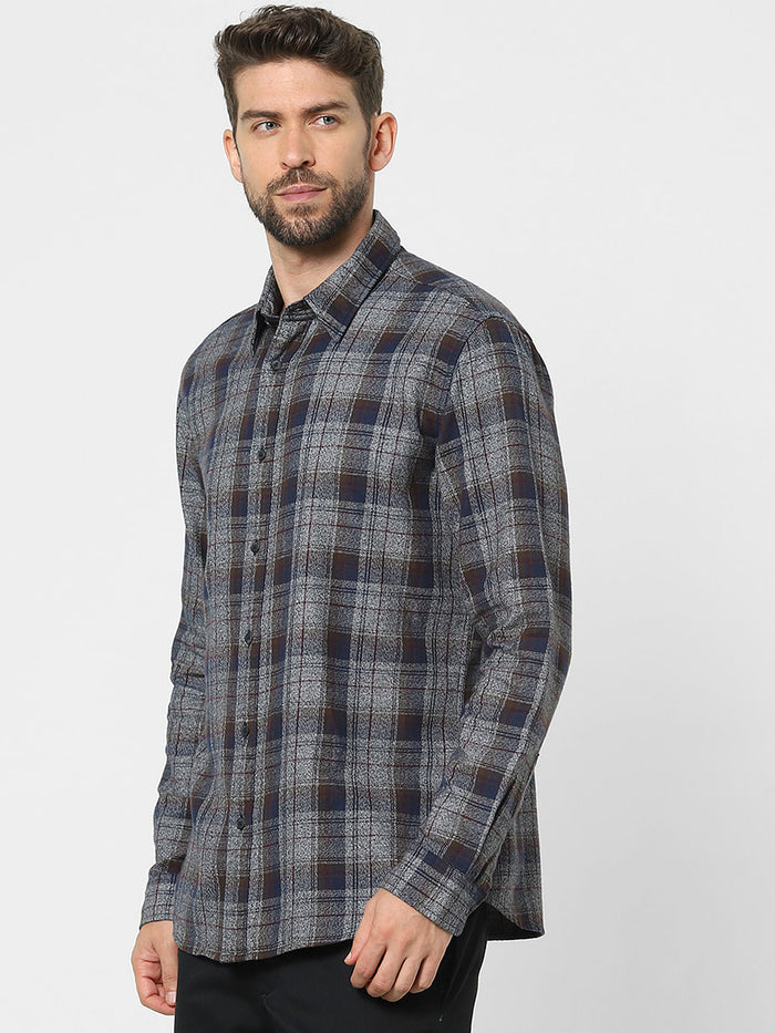 Grey Check Organic Cotton Full Sleeves Shirt