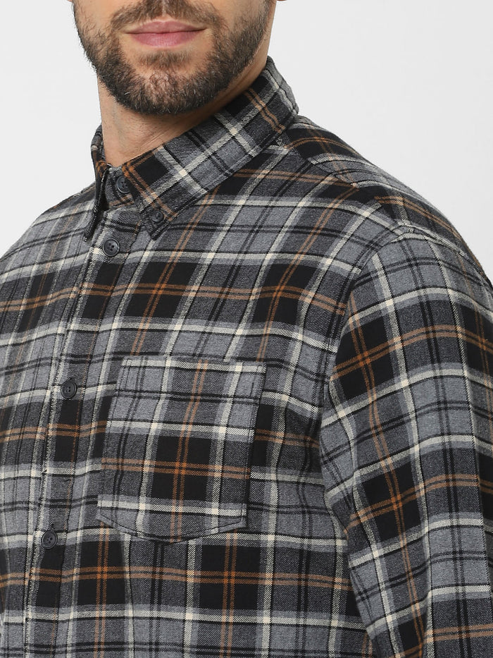 Grey Check Organic Cotton Full Sleeves Shirt