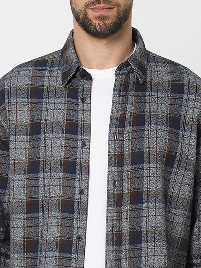 Grey Check Organic Cotton Full Sleeves Shirt