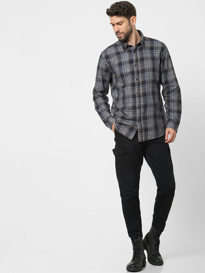 Grey Check Organic Cotton Full Sleeves Shirt