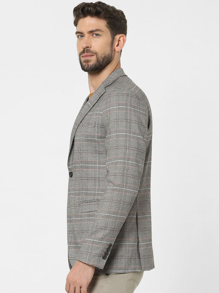 Grey Check Slim Fit Blazer