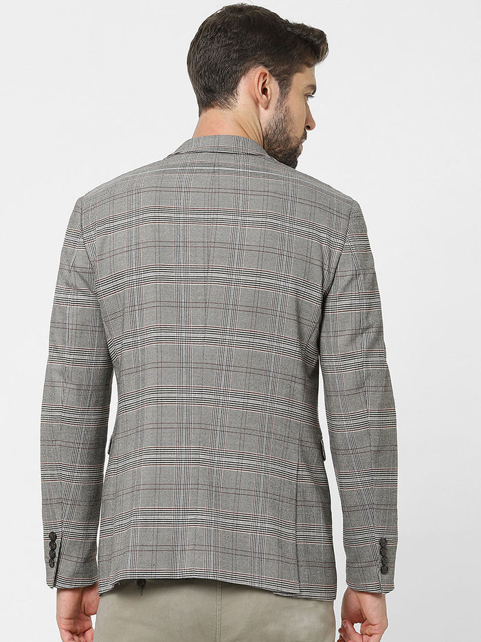Grey Check Slim Fit Blazer