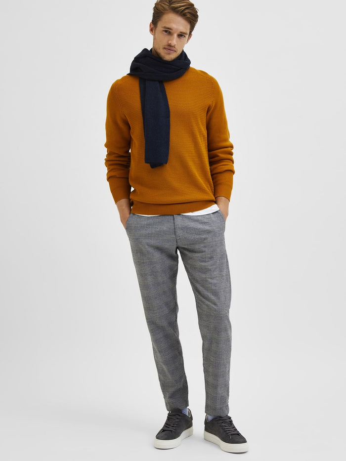 Grey Checks Slim Fit Trousers