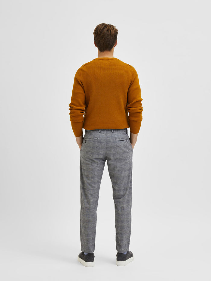 Grey Checks Slim Fit Trousers