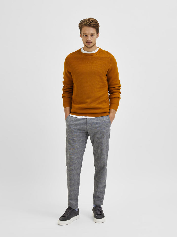 Grey Checks Slim Fit Trousers