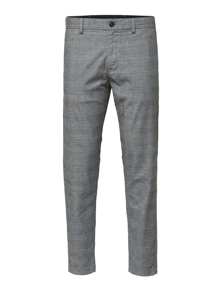 Grey Checks Slim Fit Trousers