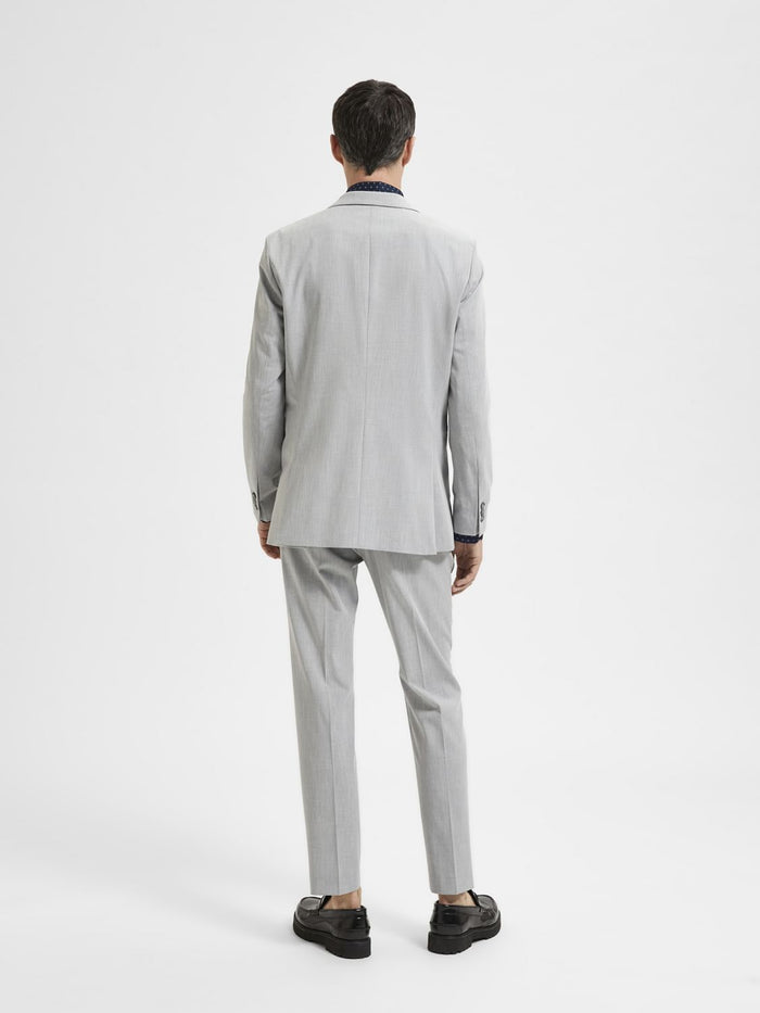 Grey Double Button Suit-Set Blazer