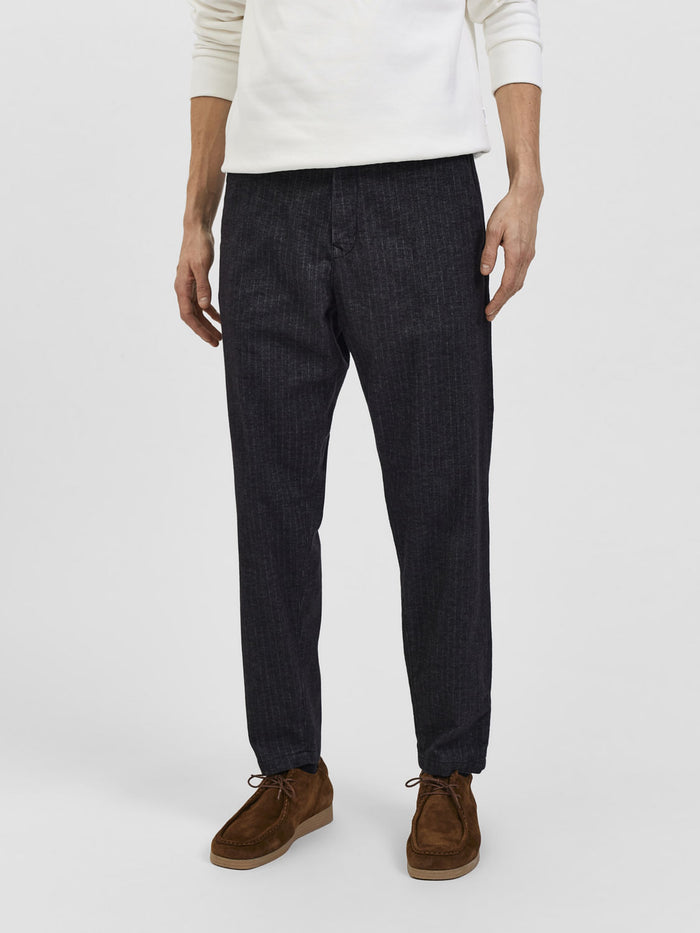 Grey Mid Rise Semi-Tailored Chinos