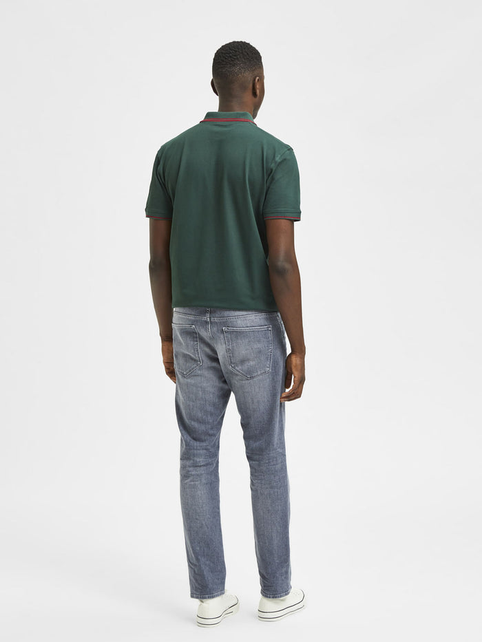 Grey Mid Rise Straight Jeans