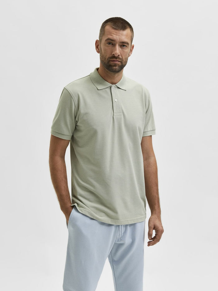 Grey Organic Cotton Polo Neck T-Shirt
