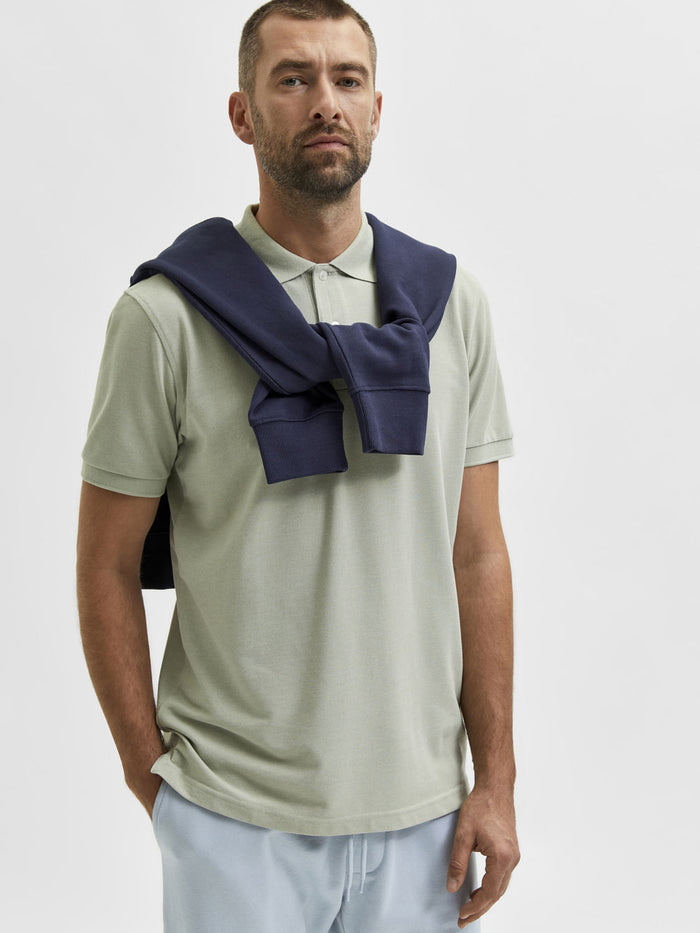 Grey Organic Cotton Polo Neck T-Shirt