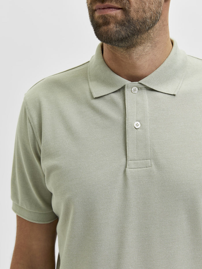 Grey Organic Cotton Polo Neck T-Shirt