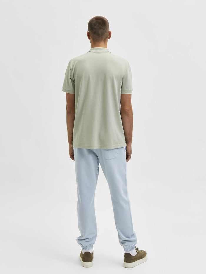 Grey Organic Cotton Polo Neck T-Shirt