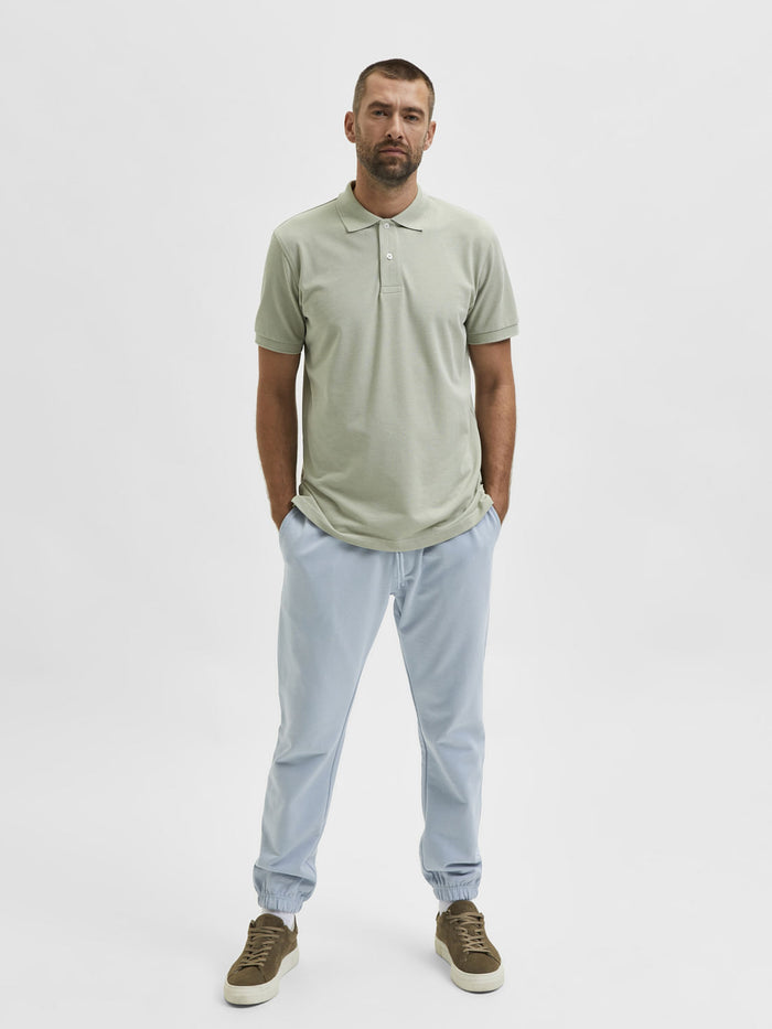 Grey Organic Cotton Polo Neck T-Shirt
