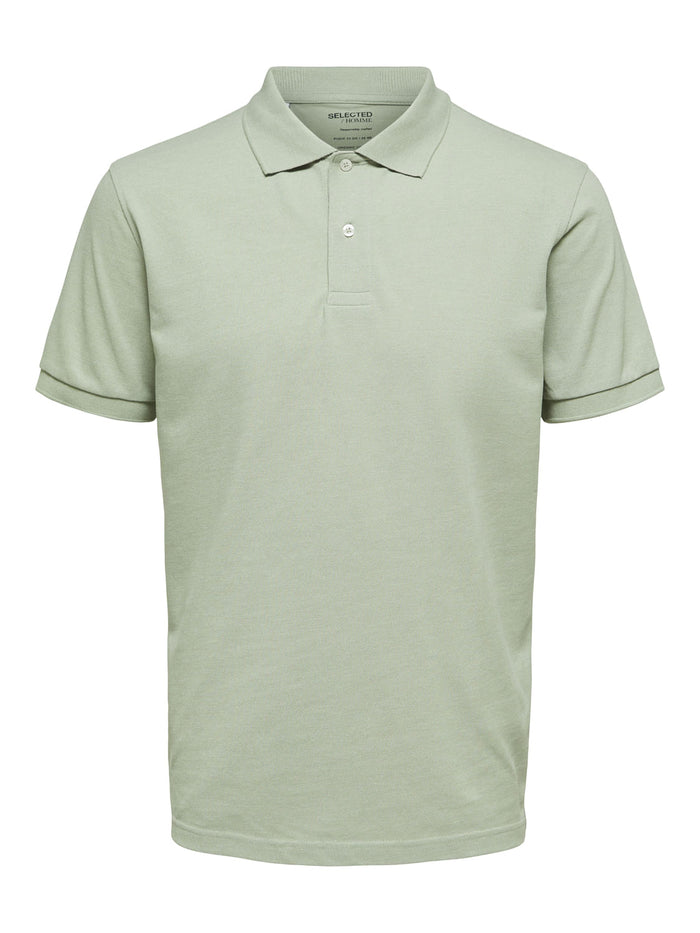 Grey Organic Cotton Polo Neck T-Shirt