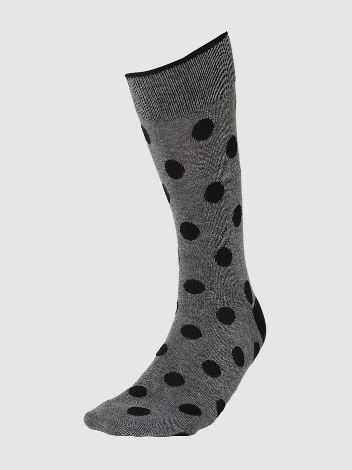 Grey Polka Dot Mid Calf Length Socks