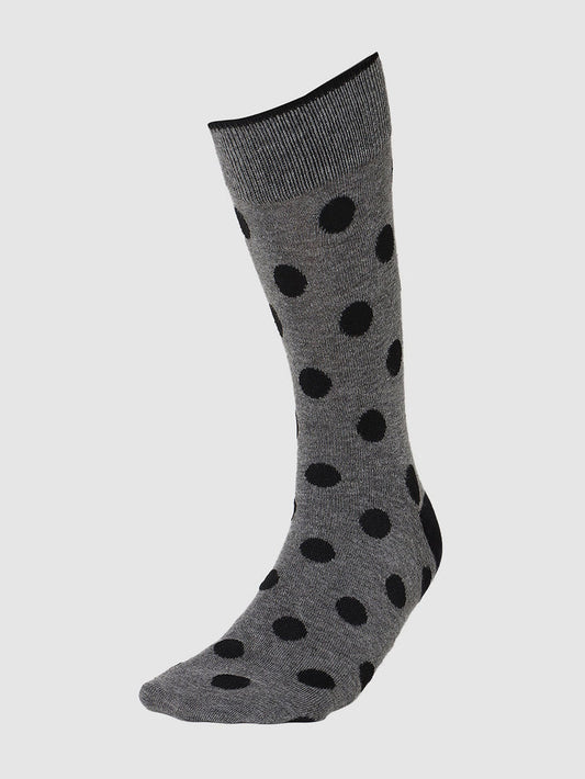 Grey Polka Dot Mid Calf Length Socks