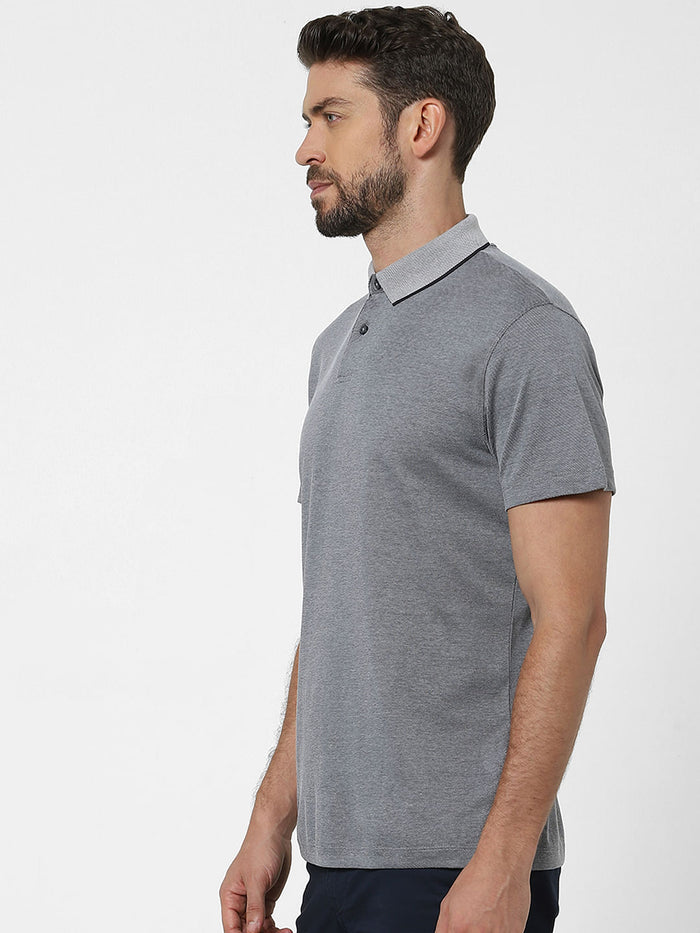 Grey Polo Neck T-Shirt