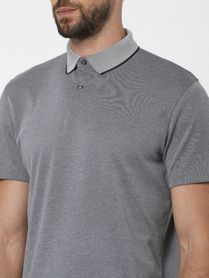 Grey Polo Neck T-Shirt