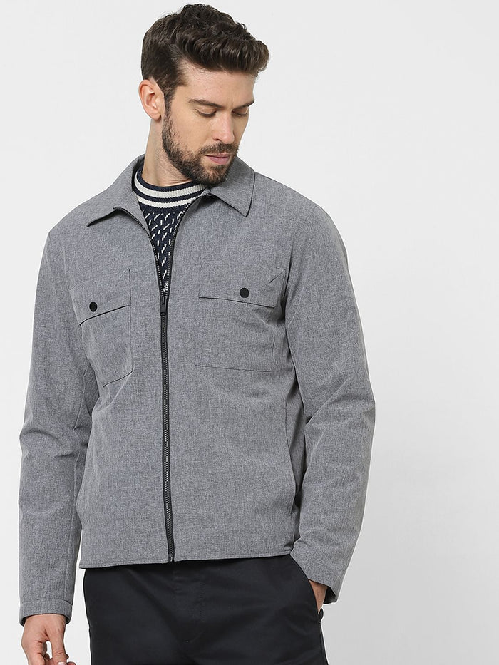 Grey Solid Jacket