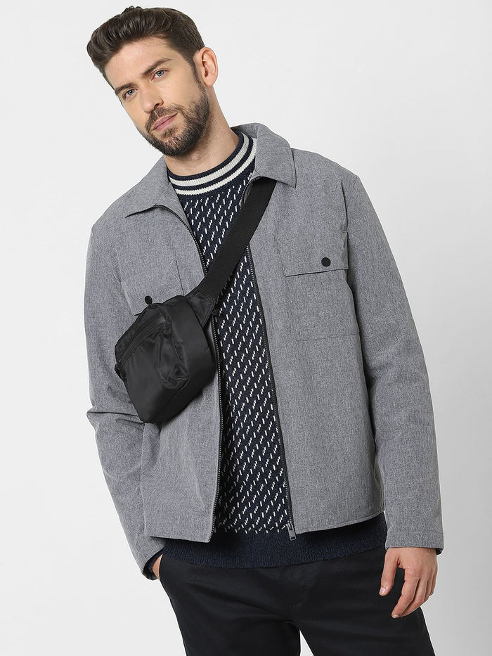Grey Solid Jacket