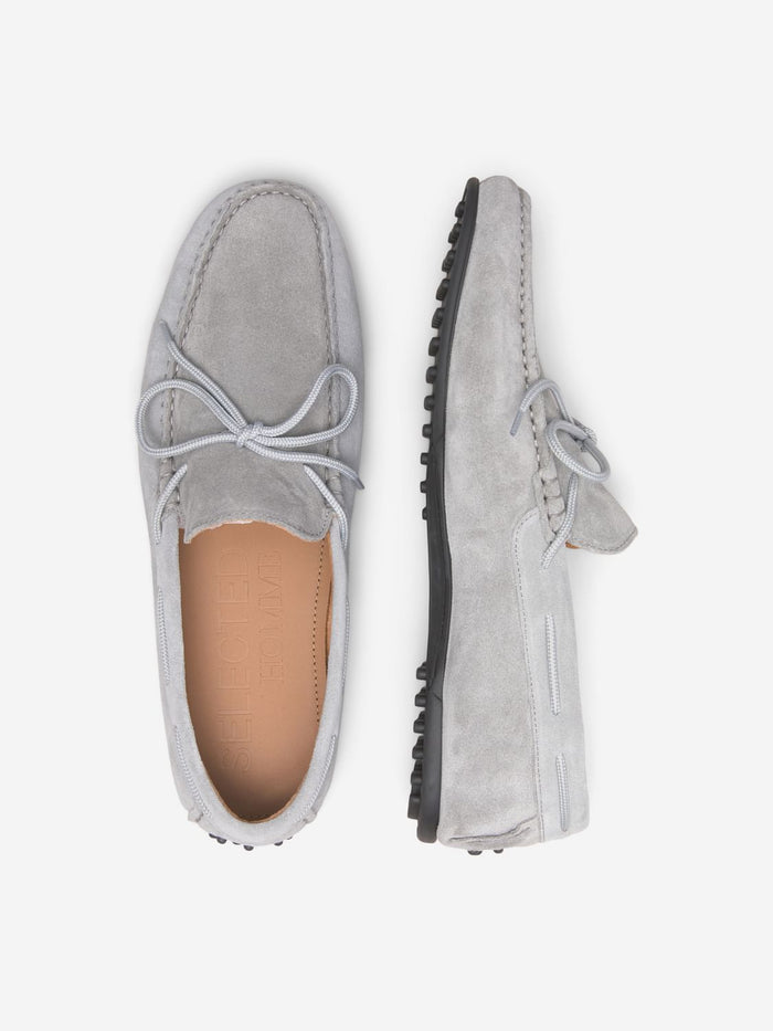 Grey Suede Loafers