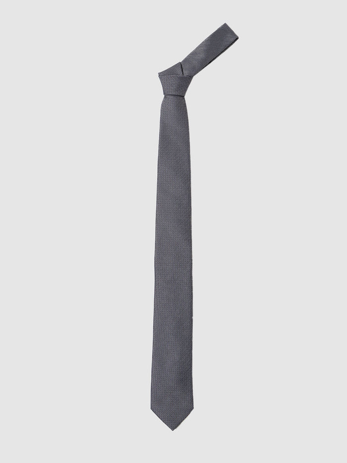 Grey Textured Tie
