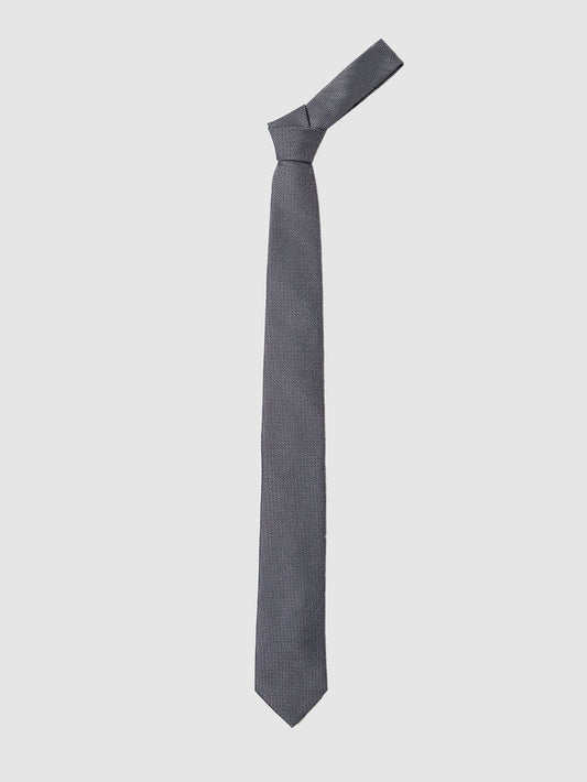 Grey Textured Tie