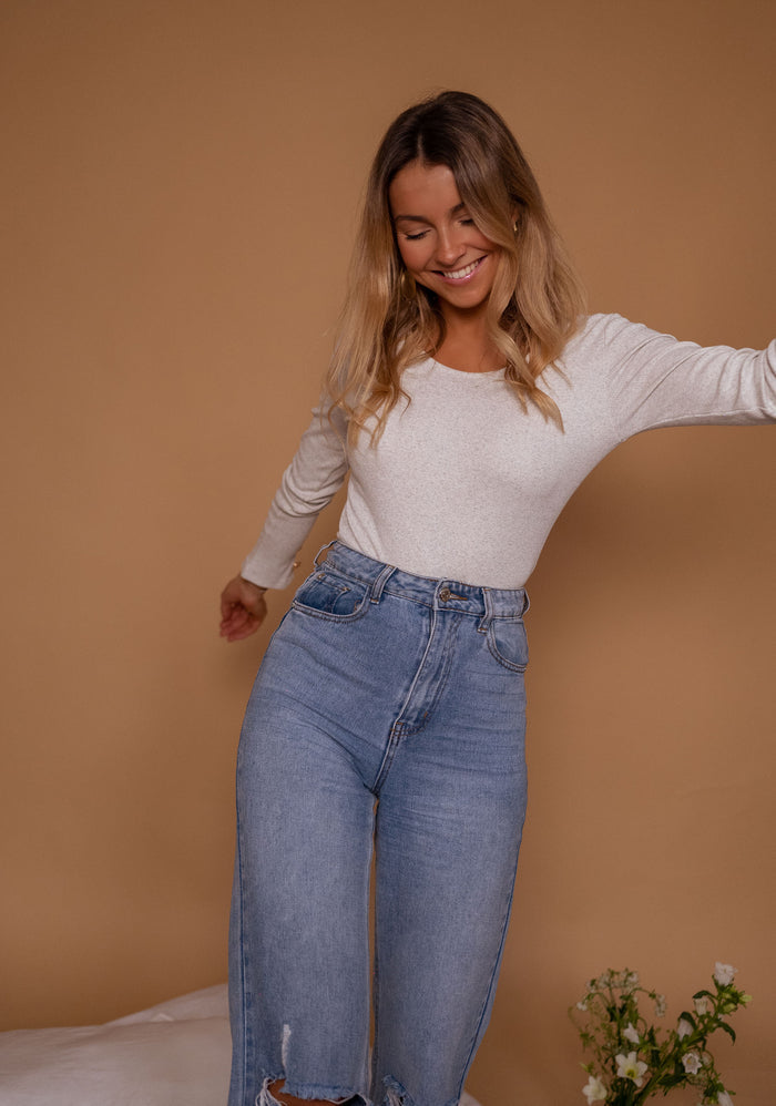 Grey Yael bodysuit wrist button detail