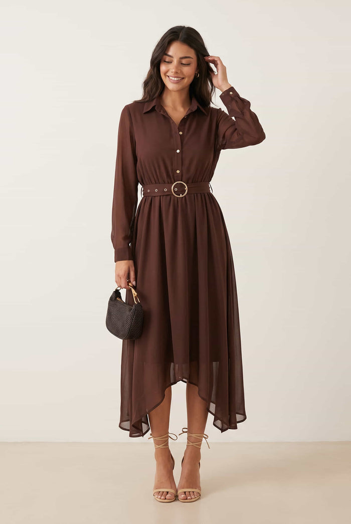 Hanky Hem Belted Dress