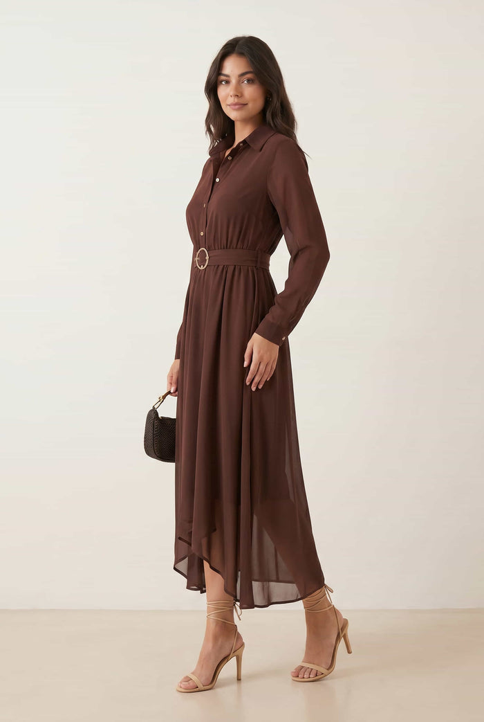Hanky Hem Belted Dress