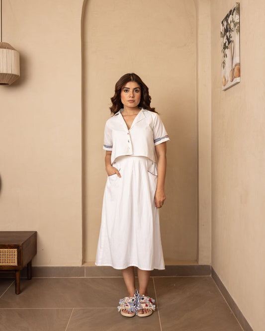 Harbor Top and Skirt Set (Beige)