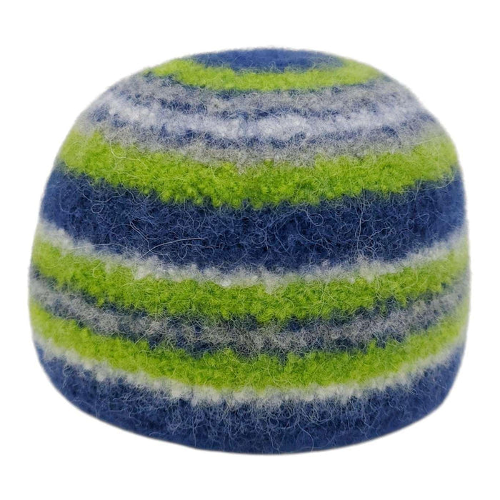 Hat - Felted Wool Cap in Blue Green Stripe (Assorted Sizes) by Snooter-doots