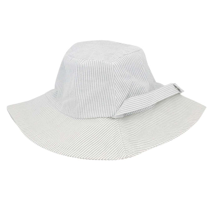 Hat - Reversible Bucket Hat (Classic Stripes Seersucker) by Urban Baby Bonnets