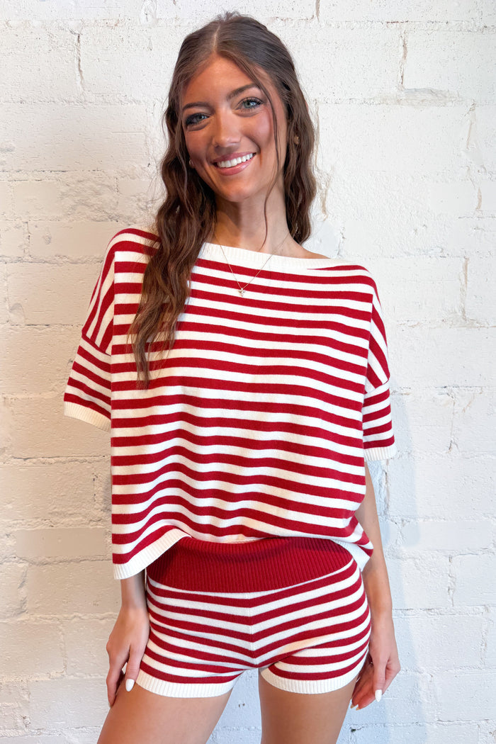 Haven Striped Knit Shorts, adeline boutique, dallas boutique, boutique