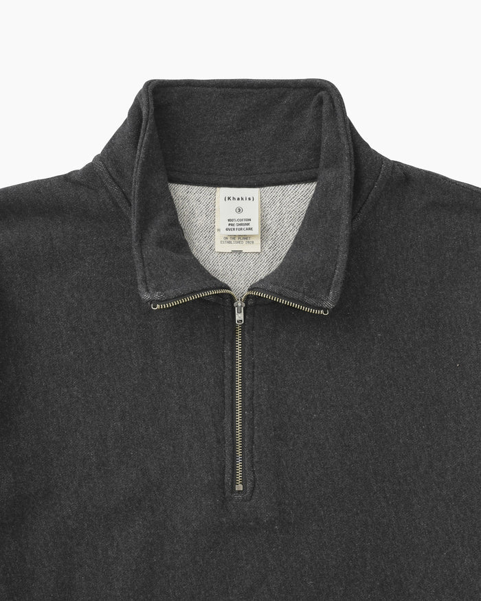 Heather Half Zip Pullover Black