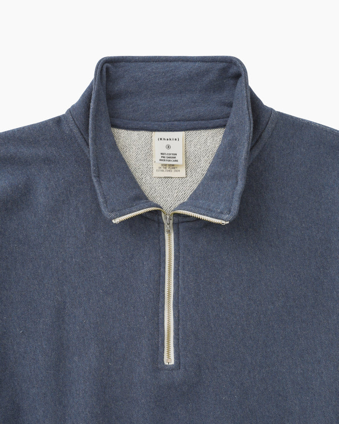 Heather Half Zip Pullover Blue