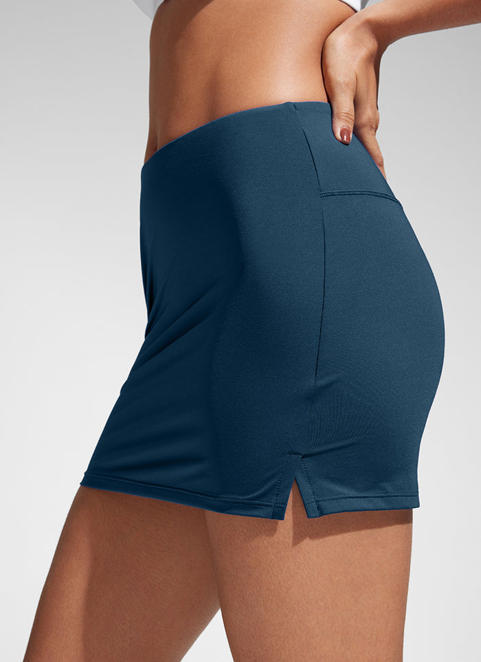 CRZ YOGA Women's Sunshine High Waisted Swim Skirt A Line Skort Insignia Blue