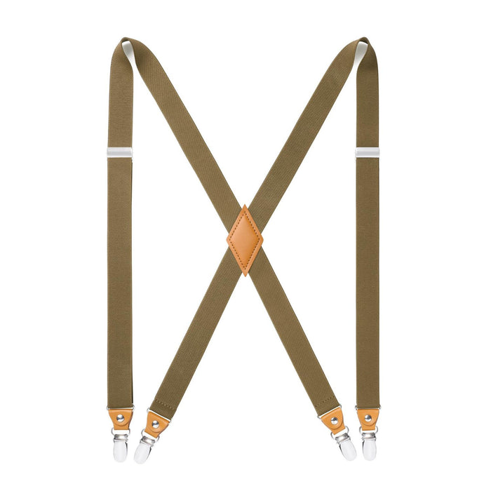 1.0 inch Adjustable Suspender with 4 Clips - 05 KHAKI