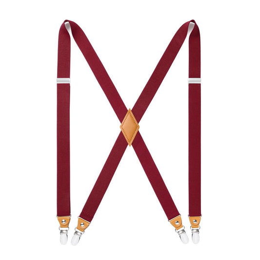1.0 inch Adjustable Suspender with 4 Clips - RED