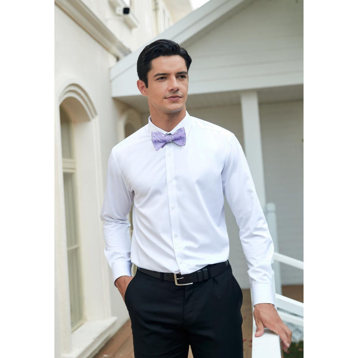 Paisley Bow Tie & Pocket Square - LIGHT PURPLE-2