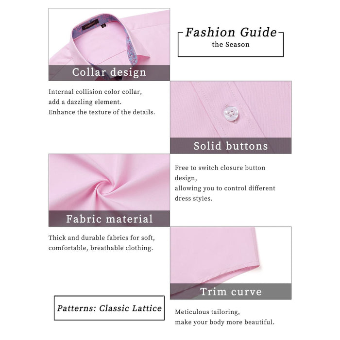 Men's Short Sleeve Shirt with Pocket - B1-PINK