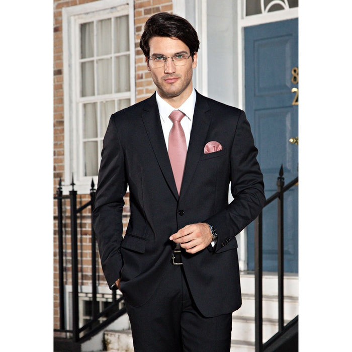 Houndstooth Tie Handkerchief Set - A-22 BLUSH PINK