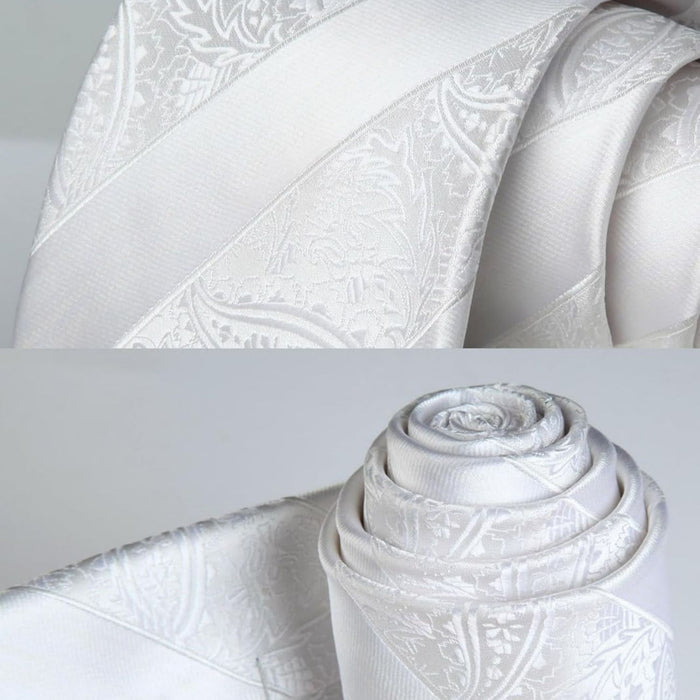 Stripe Tie Handkerchief Set - 02 WHITE