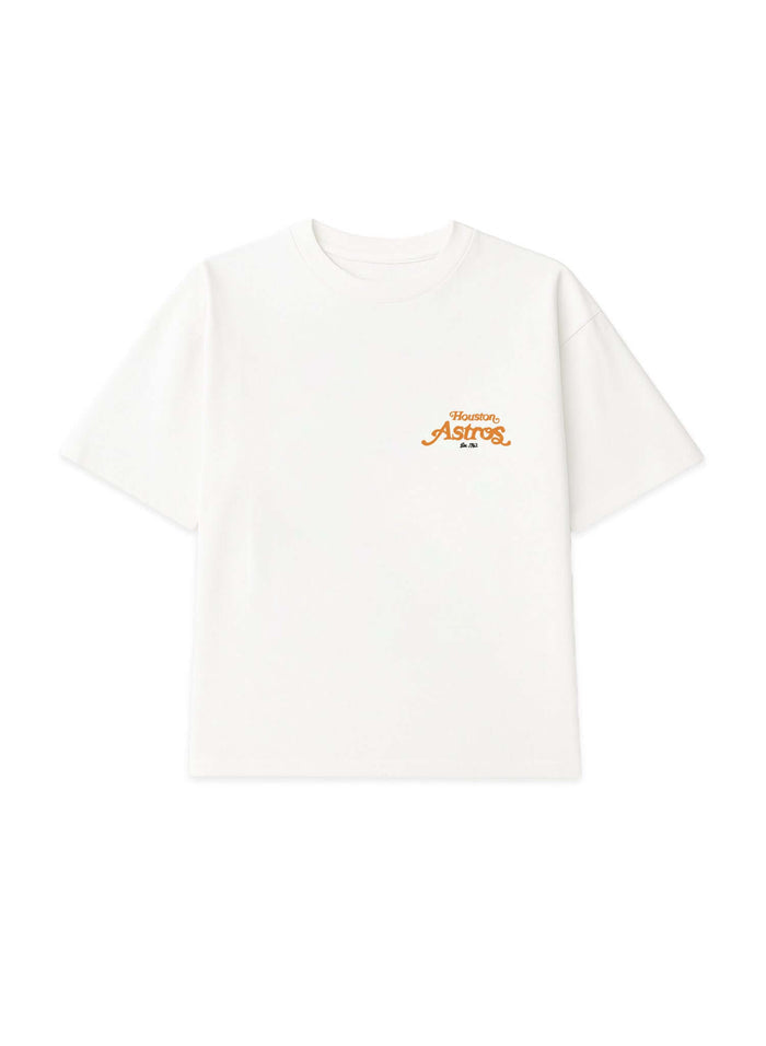 Home collaboration t-shirt featuring a relaxed fit and Houston Astros design in a simple and comfortable style