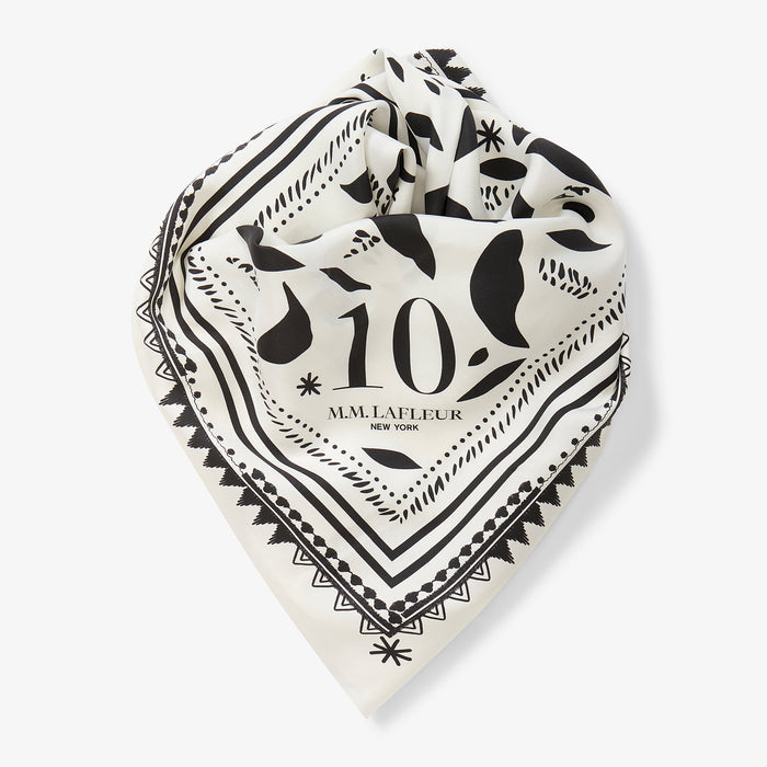 Packshot image of signature scarf in icon print | Lead